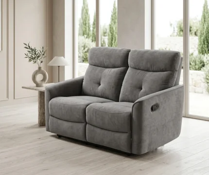 CANAPE 2 PLACES 2 RELAX TISSUS- GRIS CLAIR