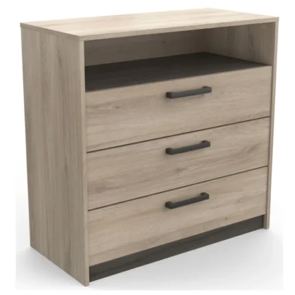COMMODE 3 TIROIRS ET 1 NICHE - CHÊNE
