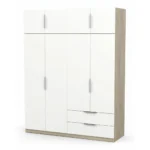 ARMOIRE 8 PORTES / 2 TIROIRS - BLANC/CHENE KRONBERG