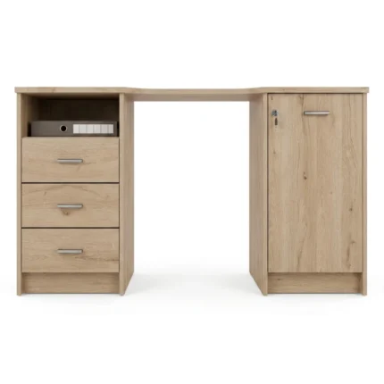 BUREAU 1 PORTES ET 3 TIROIRS - CHENE