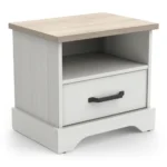 CHEVET 1 TIROIR + 1 NICHE -  CHENE KRONBERG / BLANC