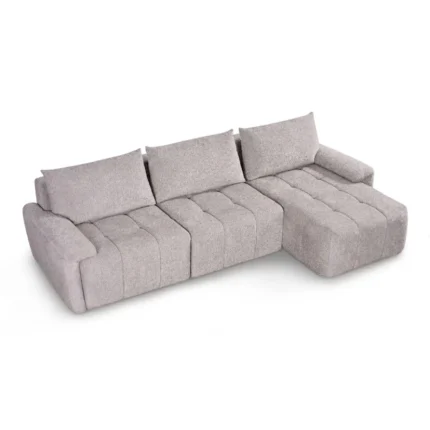CANAPÉ D'ANGLE DROIT DESIGN COMPRESSÉ - GRIS