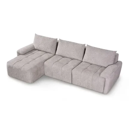 CANAPÉ D'ANGLE GAUCHE DESIGN COMPRESSÉ - GRIS