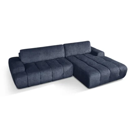 CANAPÉ D'ANGLE DROIT DESIGN COMPRESSÉ - BLEU