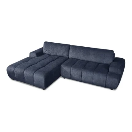 CANAPÉ D'ANGLE GAUCHE DESIGN COMPRESSÉ - BLEU