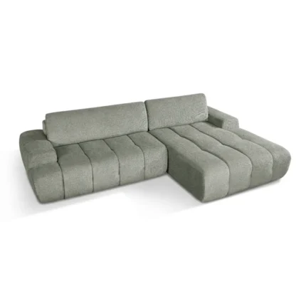 CANAPÉ D'ANGLE DROIT DESIGN COMPRESSÉ - GRIS