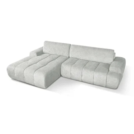 CANAPÉ D'ANGLE GAUCHE DESIGN COMPRESSÉ - GRIS