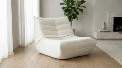 FAUTEUIL COMPRESSÉ EN TISSU - BLANC
