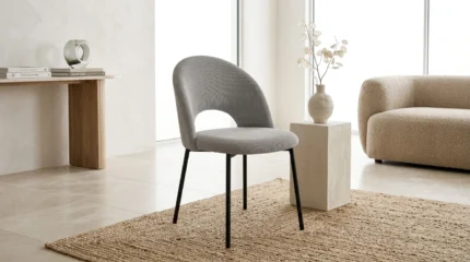 CHAISE COTELE DOSSIER ARCHE - GRIS