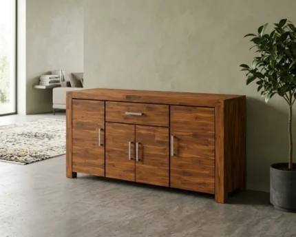 BUFFET 4 PORTES + 1 TIROIR - BOIS MASSIF