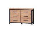 COMMODE 6 TIROIRS - CHENE ET NOIR – Image 2