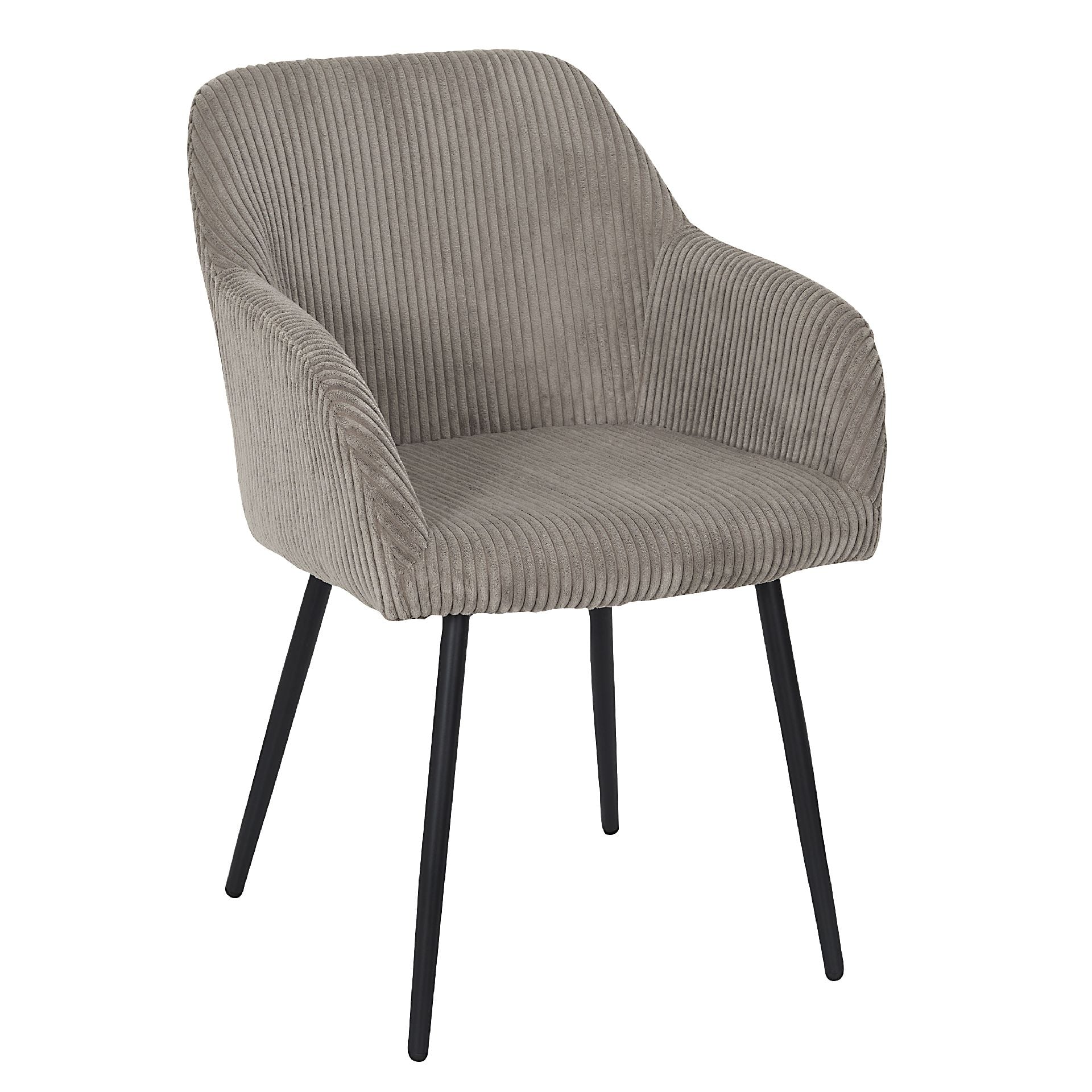 article_85120 FAUTEUIL EN TISSU CÔTELÉ - TAUPE – Image 1