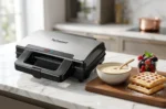 GAUFRIER ÉLECTRIQUE 1000 W 2 GAUFRES ANTIADHÉSIF - NOIR & INOX - TECHWOOD