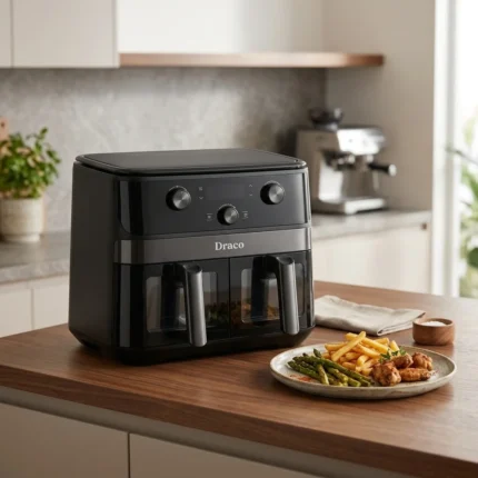 AIR FRYER 11,6 L GRANDE CAPACITÉ DOUBLE CUVE - NOIR - DRACO