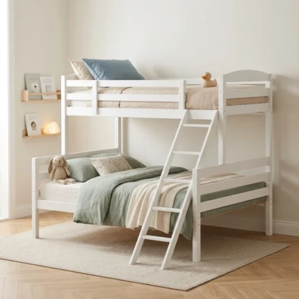 LIT SUPERPOSÉ 90/140X190  AVEC SOMMIER - BLANC
