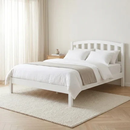 LIT 160 X 200 CM  AVEC SOMMIER -  BLANC