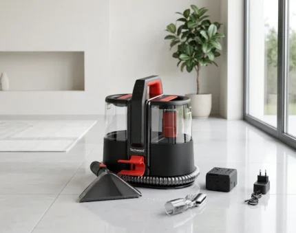 NETTOYEUR DÉTACHEUR RECHARGEABLE SANS FIL - NOIR & ROUGE - TECHWOOD