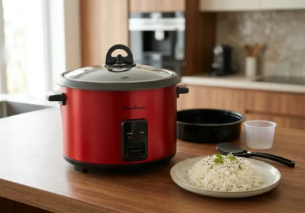 MARMITE À RIZ 1,8 L 700 W AVEC PANIER VAPEUR MAINTIEN AU CHAUD - ROUGE - TECHWOOD