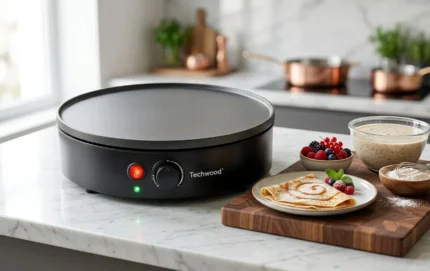 CRÊPIÈRE 23 CM 800 W THERMOSTAT RÉGLABLE ANTIADHÉSIF - NOIR - TECHWOOD