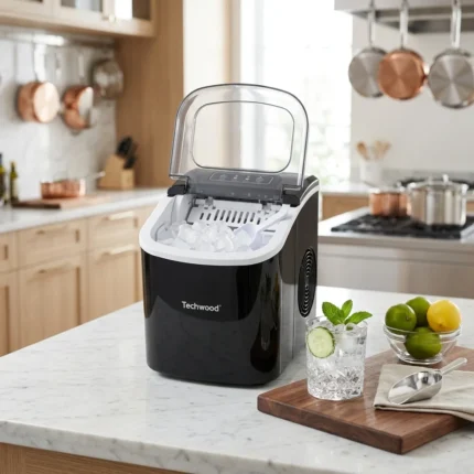 MACHINE À GLAÇONS 1,5 L 200 W 2 TAILLES 12 GLAÇONS EN 10 MIN - NOIR - TECHWOOD