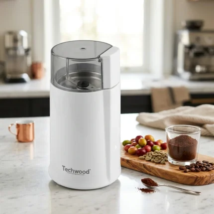 MOULIN À CAFÉ ÉLECTRIQUE 160 W 50 G DÉMARRAGE COUVERCLE - BLANC - TECHWOOD