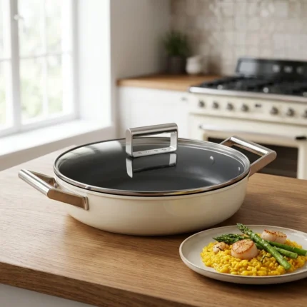 SAUTEUSE 28 CM ANTIADHÉSIVE - CRÈME - SMEG