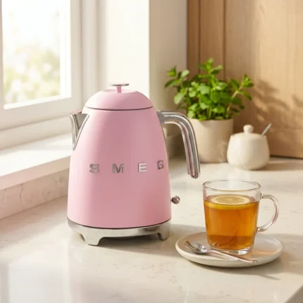 MINI BOUILLOIRE ÉLECTRIQUE STYLE ANNÉES 50 0,8 L 1400 W - ROSE - SMEG