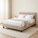 LIT 140 X 190 CM AVEC SOMMIER - BEIGE
