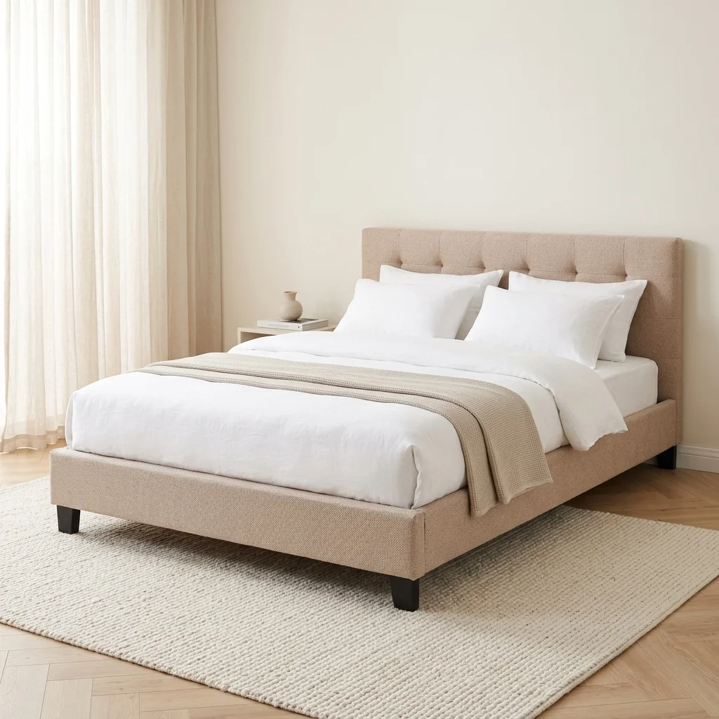 AI Generated Product Image LIT 140 X 190 CM AVEC SOMMIER - BEIGE – Image 1