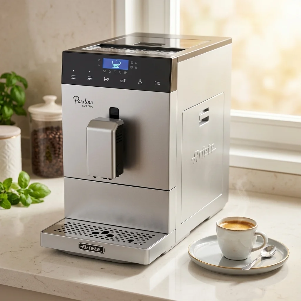 AI Generated Product Image MACHINE EXPRESSO AUTOMATIQUE 19 BARS ÉCRAN LCD 1350 W - ARGENTÉ - ARIETE – Image 1