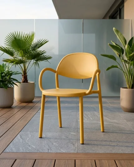 CHAISE PLASTIQUE - JAUNE