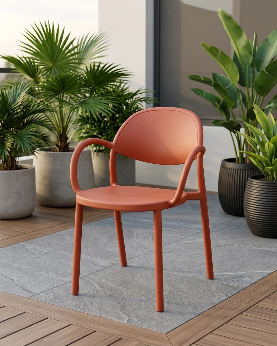 AI Generated Product Image CHAISE PLASTIQUE - ROUGE – Image 1