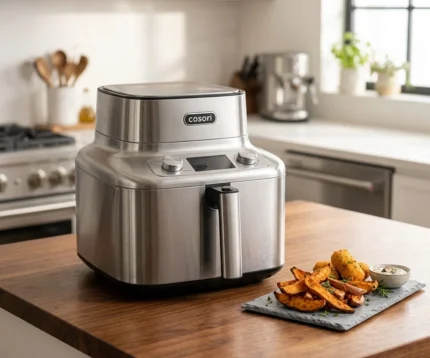 FRITEUSE AIRFRYER 6,2 L CONNECTÉE EN INOX - ARGENT