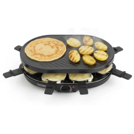 RACLETTE 8 PERSONNES + GRILL + CRÊPIÈRE - NOIR