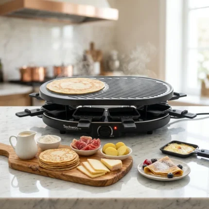 RACLETTE 8 PERSONNES + GRILL + CRÊPIÈRE - NOIR