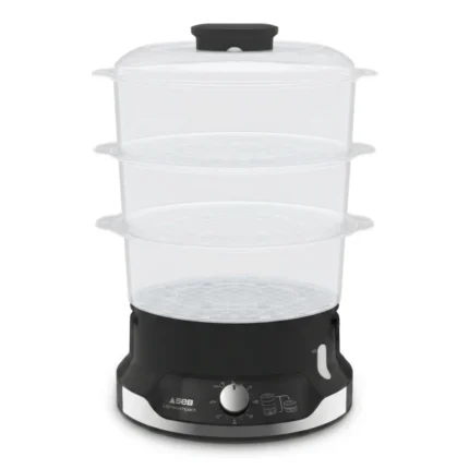CUISEUR VAPEUR COMPACT 3 BOLS EMPILABLES 9 L - NOIR