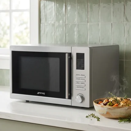 FOUR MICRO-ONDES COMBINÉ CHALEUR TOURNANTE POSE LIBRE 34 L - SMEG
