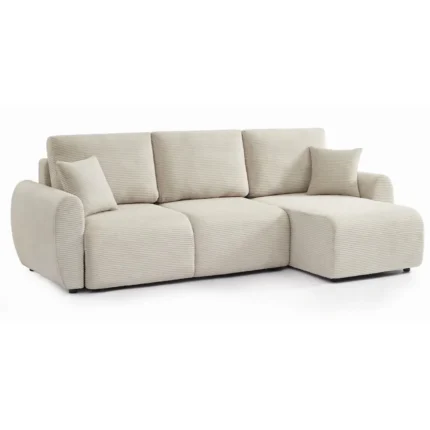 CANAPÉ D'ANGLE CONVERTIBLE - BEIGE