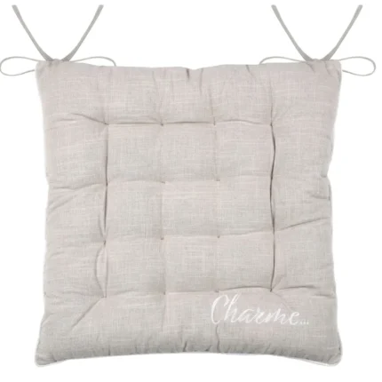 GALETTE DE CHAISE 38X38 CM EN COTON - NATUREL