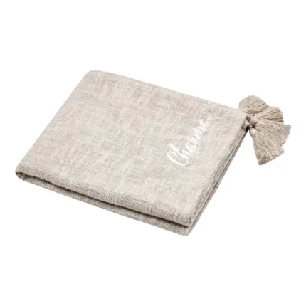 PLAID 125X150 CM EN COTON - NATUREL