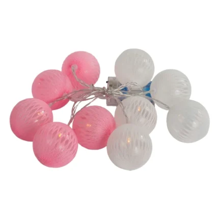 GUIRLANDE LUMINEUSE BOULES SUR FIL COTON