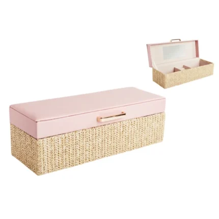 BOÎTE À BIJOUX 28X10X9,5 CM EN BOIS ET TISSU