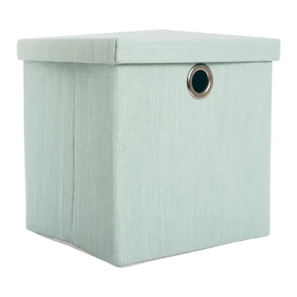 BOÎTE DE RANGEMENT CARRÉE EN PLASTIQUE - VERT CLAIR