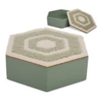 BOÎTE DE RANGEMENT HEXAGONALE EN PLASTIQUE - VERT