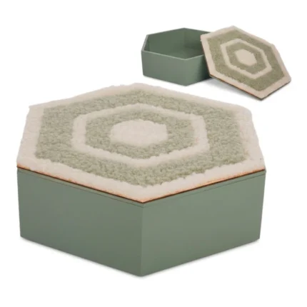 BOÎTE DE RANGEMENT HEXAGONALE EN PLASTIQUE - VERT
