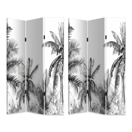 PARAVENT EN BOIS MOTIF PALMIERS