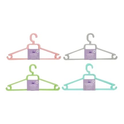 LOT DE 5 CINTRES EN PLASTIQUE - MULTICOLORE
