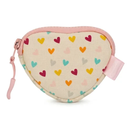 PORTE-MONNAIE MOTIF COEURS EN COTON