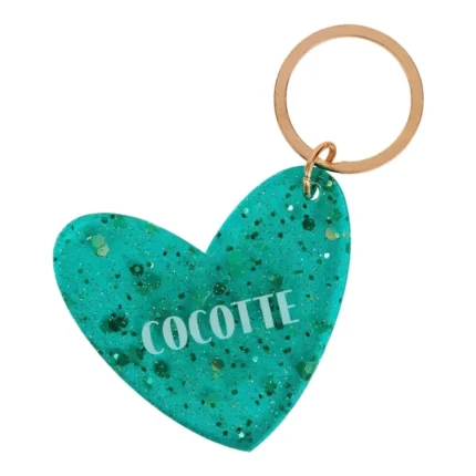 PORTE-CLÉS COEUR MESSAGE COCOTTE
