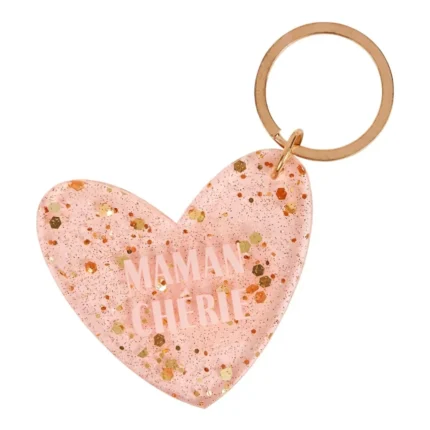 PORTE-CLÉS COEUR MESSAGE MAMAN CHÉRIE